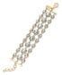 ფოტო #1 პროდუქტის Silver-Tone Color Stone Triple Row Flex Bracelet, Created for Macy's