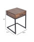 Mango Wood Side Table With Drawer And Cantilever Iron Base, Brown And Black
