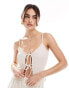 ASOS DESIGN ribbed tie front cami top in buttermilk