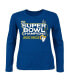 ფოტო #1 პროდუქტის Women's Royal Los Angeles Rams Super Bowl LVI Champions Parade Long Sleeve Scoop Neck Plus Size T-shirt