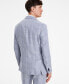 Фото #2 товара Men's Modern-Fit Blue Plaid Linen Suit Separate Jacket