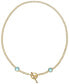 ფოტო #3 პროდუქტის Gemstone Curb Link 20" Toggle Necklace (4 ct. t.w.) in 14k Gold-Plated Sterling Silver