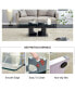 Modern coffee table with tempered glass top and black legs