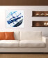Фото #4 товара Blue Stripes 2 Frameless Free Floating Tempered Glass Panel Graphic Abstract Wall Art, 38" x 38" x 0.2"