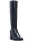 Sangeti Snip-Toe Block-Heel Wide-Calf Tall Boots