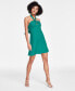 Фото #2 товара Women's Cutout Halter Linen Blend Mini Dress, Created for Macy's