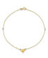 ფოტო #1 პროდუქტის Puffed Heart with Beads Anklet in 14k Yellow and White Gold