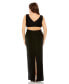 ფოტო #3 პროდუქტის Women's Plus Size Jersey V-Neck Cutout Gown