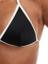 ASOS DESIGN mix and match contrast binding triangle bikini top black