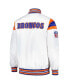 Men's White/Royal Denver Broncos Vintage-like Satin Full-Snap Varsity Jacket