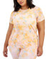 ფოტო #1 პროდუქტის Plus Size Dreamy Bubble-Print Birdseye Mesh Top, Created for Macy's