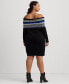 Фото #2 товара Plus Size Off-The-Shoulder Fair Isle Sweater Dress