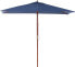 Beliani Parasol ogrodowy 144 x 195 cm niebieski FLAMENCO (58133)