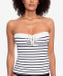Фото #1 товара Lauren Ralph Lauren 298338 Striped Tummy-Control Tankini Top Color White Size 12