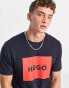 Hugo large box logo t-shirt in navy