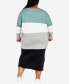 Фото #8 товара Plus Size Sadie Colorblock V-neck Sweater