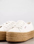 Superga 2790 Cotrope – Flache Leinensneaker in Weiß mit Espadrille-Sohlen