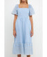 ფოტო #1 პროდუქტის Women's Embroidered Midi with Scalloped Hem Dress