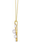 ფოტო #2 პროდუქტის Vanilla Pearls (3-8mm) & Diamond (1/4 ct. t.w.) Curvy Adjustable 20" Pendant Necklace in 14k Gold