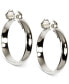 Silver-Tone E-Z Comfort Clip 1 1/4" Wide Hoop Earrings