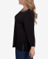 Фото #2 товара Plus Size Micro Chain Embellished Solid Crepe Knit Top with Side Slits