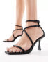 Фото #1 товара Stradivarius strappy heeled sandal in black