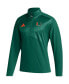 Men's Green Miami Hurricanes Sideline AEROREADY Raglan Sleeve Quarter-Zip Jacket