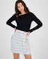 Фото #3 товара Women's Sofia Tweed Mini Skirt