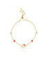 ფოტო #1 პროდუქტის Sanrio Flash Yellow Gold Plated Station Heart and Crystal Bracelet