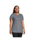 Блузка Lands' End Солнцезащитная с UPF Plus Size, с овальным подолом Черный, 1X - фото #5