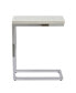Фото #2 товара Steve Silver Echo 10" x 20" Marble and Chrome Chairside Table