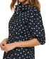 ფოტო #3 პროდუქტის Women's Cotton Polka Dot Balloon-Sleeve Shirtdress