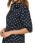 Фото #3 товара Women's Cotton Polka Dot Balloon-Sleeve Shirtdress