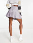 Фото #3 товара Urban Revivo pleat mini skirt with buckle detail in light grey