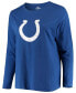 ფოტო #3 პროდუქტის Women's Plus Size Royal Indianapolis Colts Primary Logo Long Sleeve T-shirt