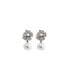 ფოტო #6 პროდუქტის Pave Dangling Flower Imitation Pearl Stud Earring