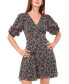 ფოტო #1 პროდუქტის Women's Bubble-Sleeve Back-Cutout Floral Mini Dress