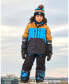 ფოტო #3 პროდუქტის Little Boys Two Piece Technical Snowsuit Brown, Blue And Black With Printed Storm - Toddler|Child