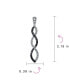 Фото #4 товара Black White Cubic Zirconia Pave Long Romantic Infinity Twist Drop Earrings For Women Prom Cocktail Party CZ