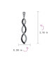 ფოტო #4 პროდუქტის Black White Cubic Zirconia Pave Long Infinity Twist Drop Earrings For Women Prom Cocktail Party CZ