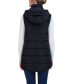 Women's Long Puffer Vest with Detachable Hood