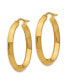 ფოტო #2 პროდუქტის Stainless Steel Yellow Knife Edge Hollow Oval Hoop Earrings