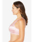 ფოტო #3 პროდუქტის Plus Size Front-Close Satin Wireless Bra