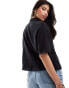 River Island cropped linen shirt in black