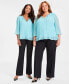 Фото #4 товара Women's Pleated Chiffon Flutter-Sleeve Top, XS-4X, Created for Macy's