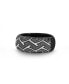 American Muscle Design Tire Tread Rhodium Sterling Silver Black Diamond Ring