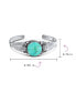 ფოტო #4 პროდუქტის Nature Leaf Flowers Round Cabochon Statement Black Onyx or Blue Turquoise Wide Cuff Bracelet For Women .925 Sterling Silver