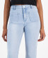 ფოტო #4 პროდუქტის Juniors' High-Rise Patch-Pocket Flare-Hem Jeans