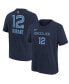 ფოტო #1 პროდუქტის Big Boys Ja Morant Navy Memphis Grizzlies Icon Name and Number T-shirt