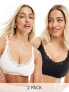 Фото #1 товара Lindex Mom 2 pack seamless with lace nursing bra in white and black
